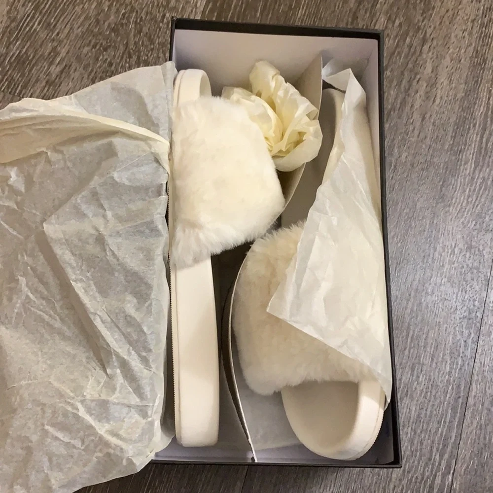 J.Crew Pacific Fluffy-Strap Slides